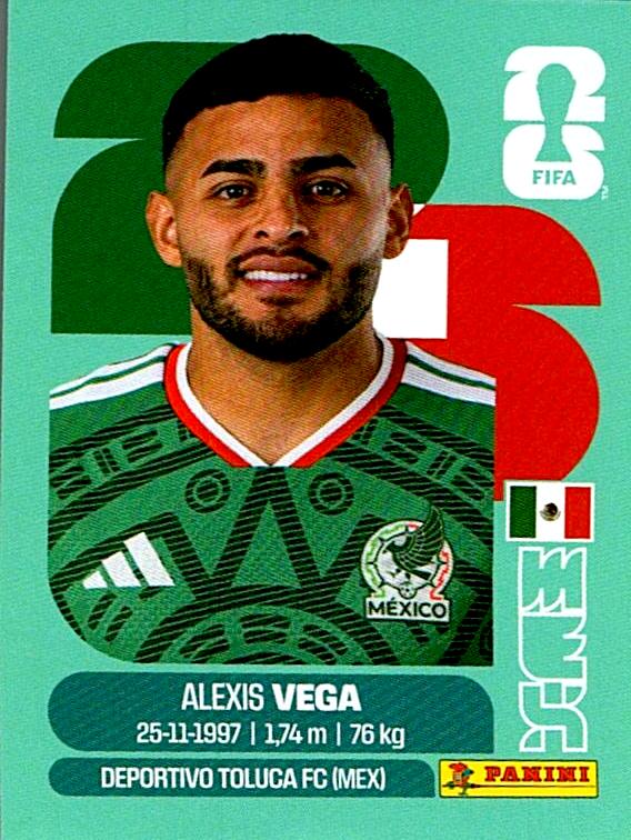 STICKERS FIFA WORLD CUP 2026 ALEXIS VEGA NºMEX 18