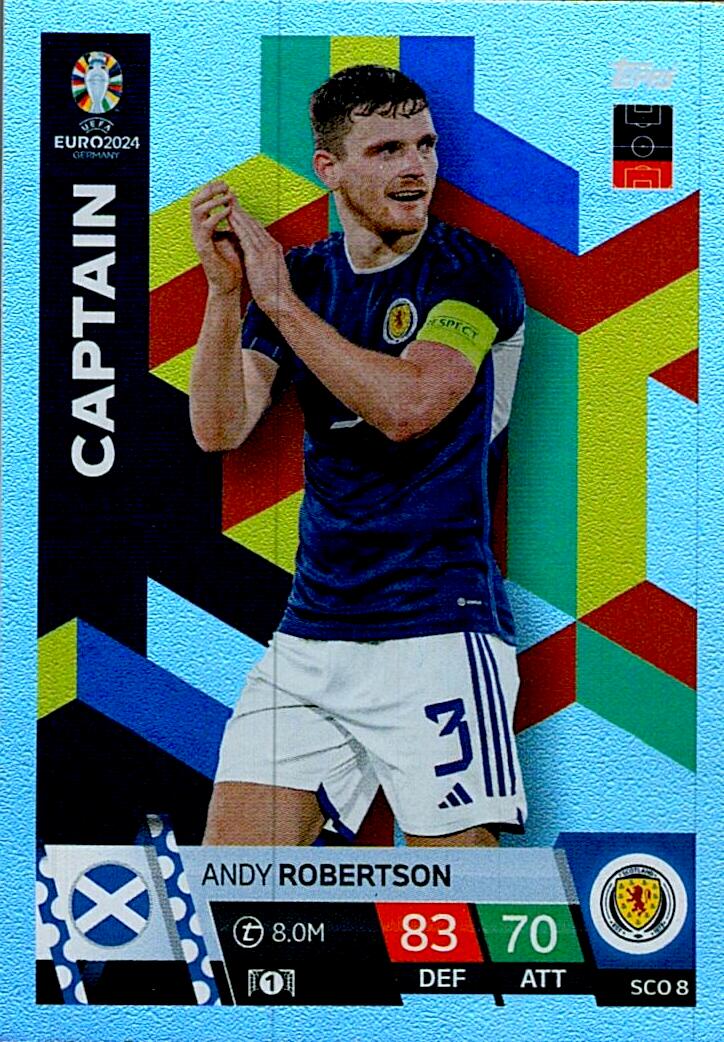 TOPPS MATCH ATTAX UEFA EURO 2024 ANDY ROBERTSON ESCOCIA NºSCO8 CAPTAIN