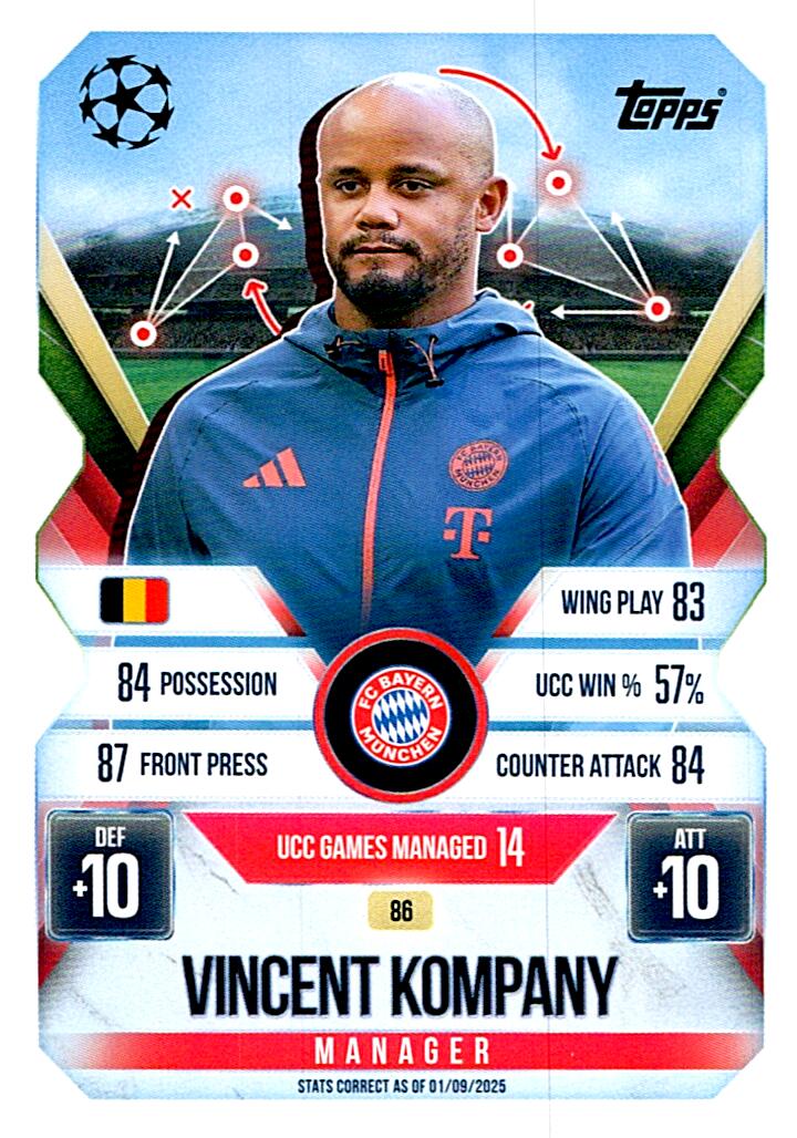 TOPPS MATCH ATTAX EXTRA 2025/26 VINCENT KOMPANY Nº86