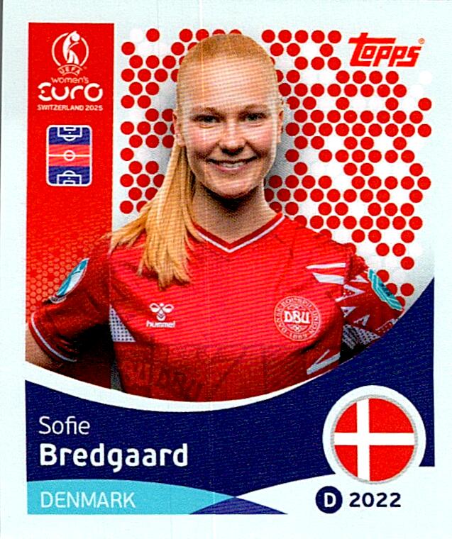 TOPPS WOMEN´S EURO SWITZERLAND 2025 SOFIE BREDGAARD Nº214