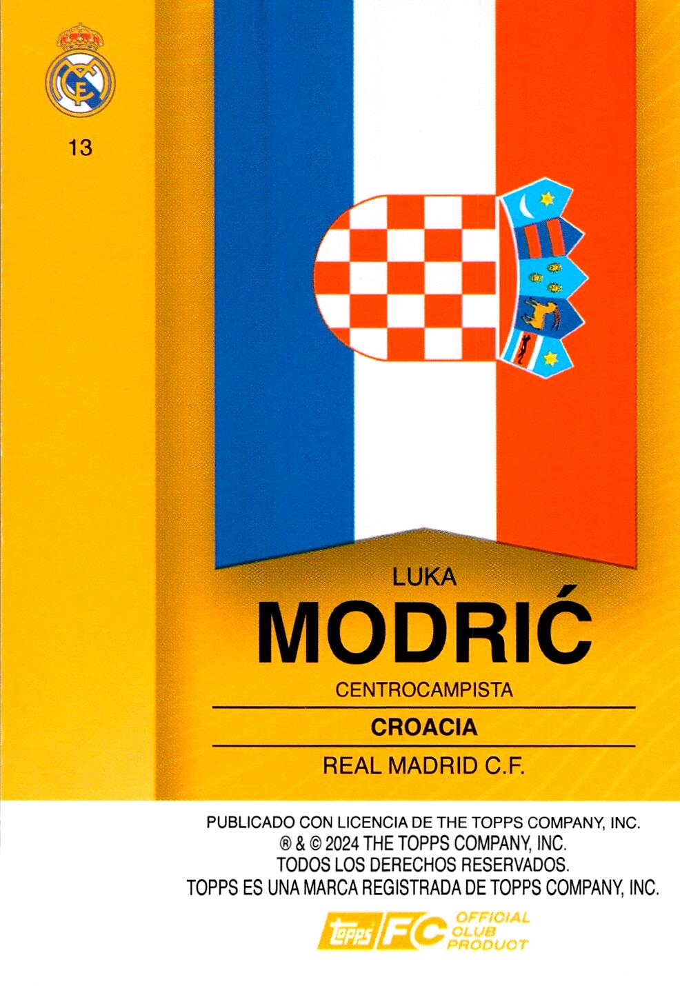 FAN SET REAL MADRID 2024/25 LUKA MODRIC Nº13