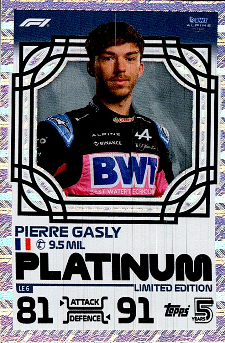 TOPPS TURBO ATTAX 2024 PIERRE GASLY PLATINUM LE6