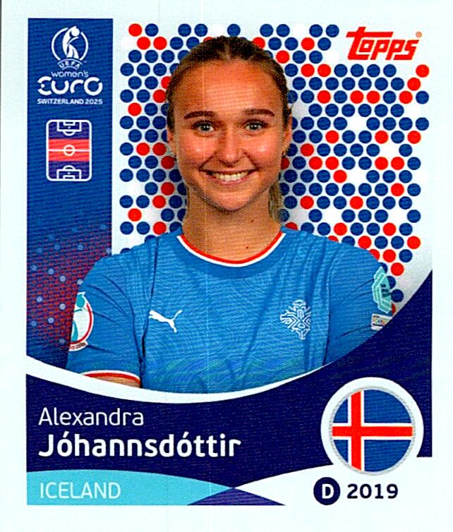 TOPPS WOMEN´S EURO SWITZERLAND 2025 ALEXANDRA JÓHANNSDÓTTIR Nº70