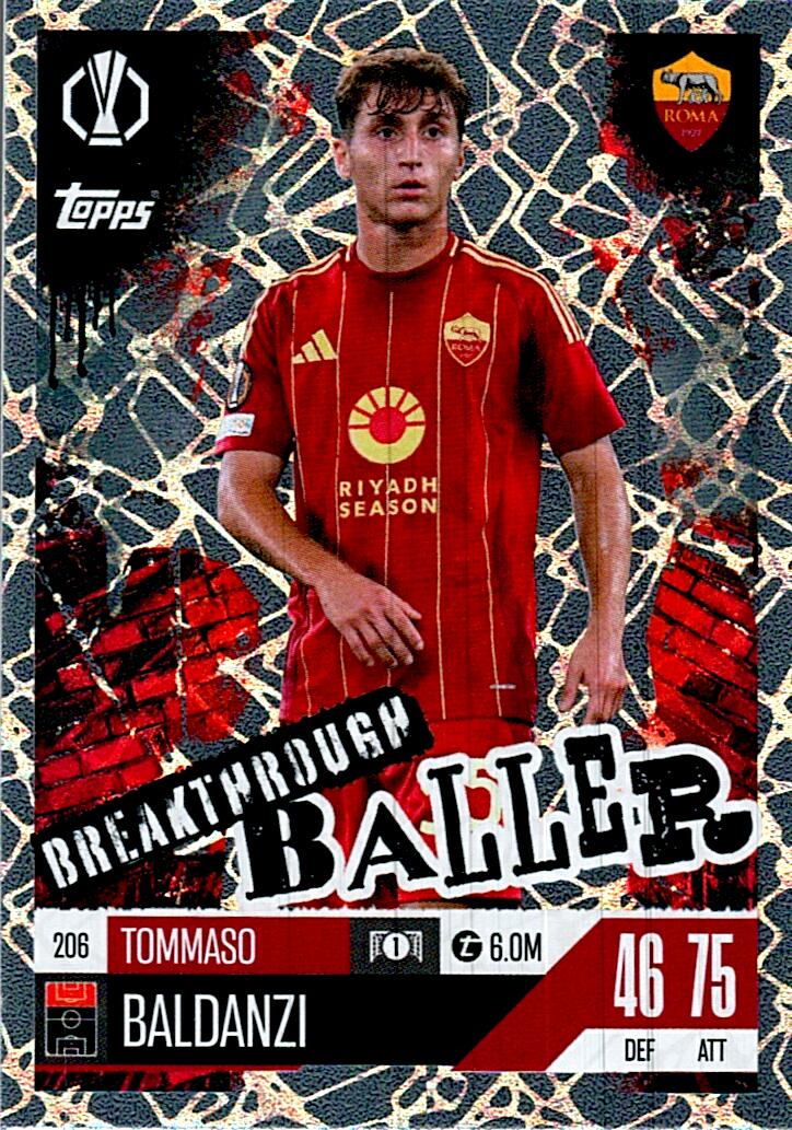 Match Attax Extra 2025 Tommaso Baldanzi Breakthrough Baller nº206