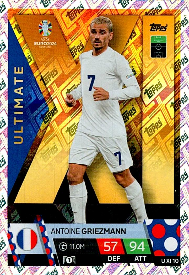 TOPPS MATCH ATTAX UEFA EURO 2024 ANTOINE GRIEZMANN ULTIMATE XI NºU XI10
