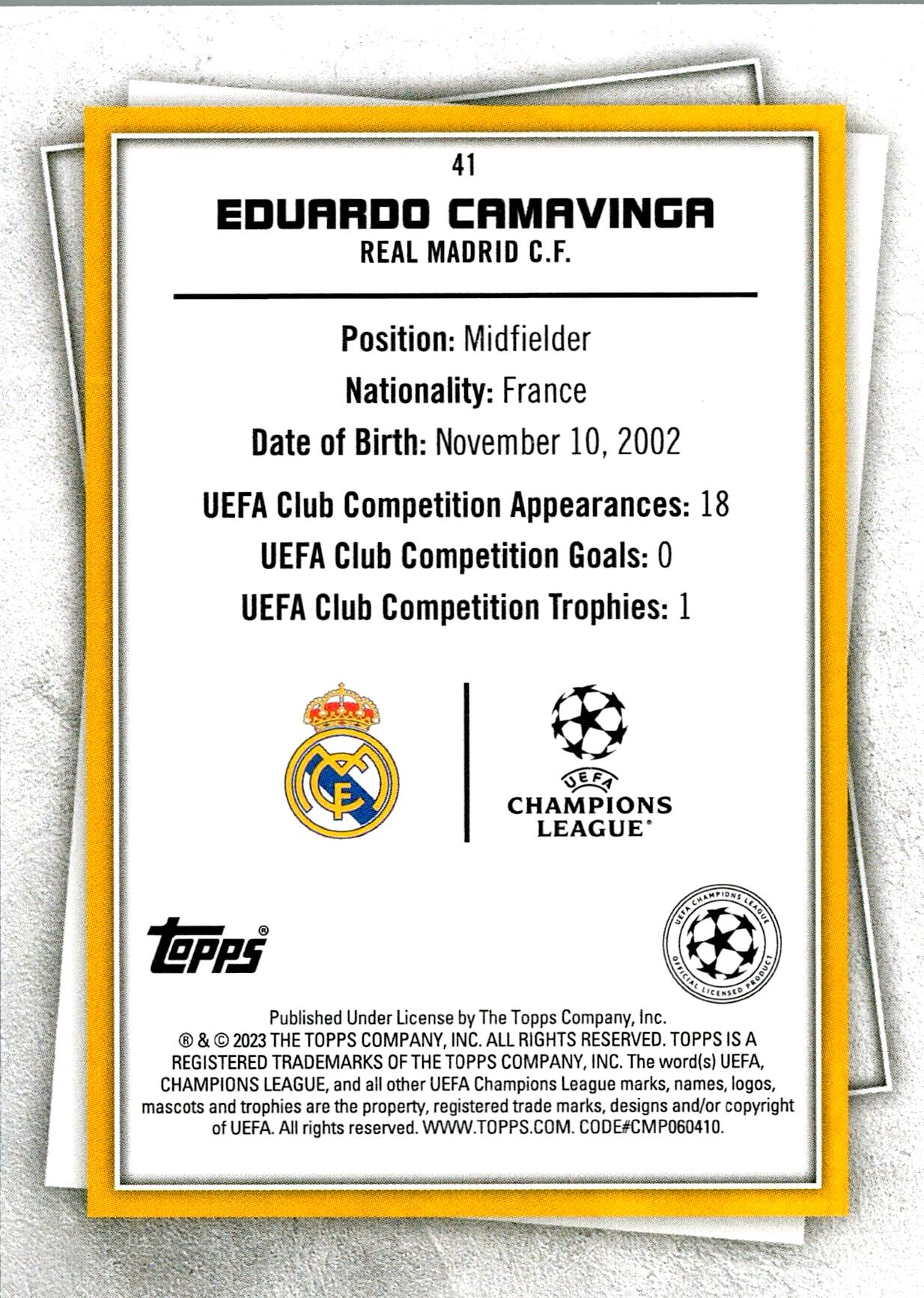 TOPPS SUPERSTAR UCL 2023 CAMAVINGA Nº41