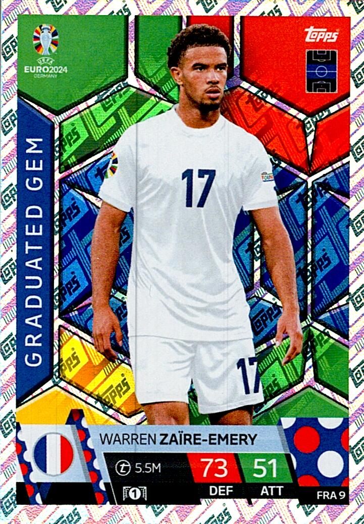 TOPPS MATCH ATTAX UEFA EURO 2024 WARREN ZAÏRE-EMERY FRANCIA NºFRA9