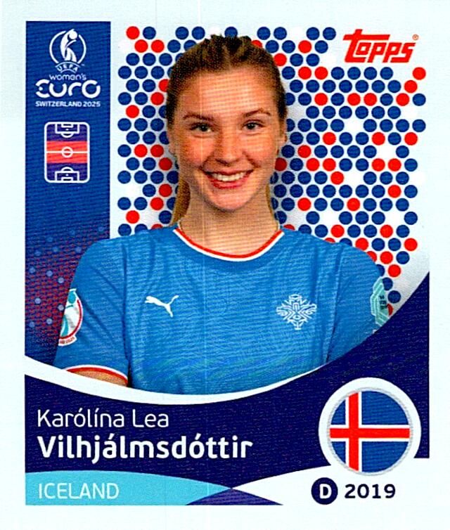 TOPPS WOMEN´S EURO SWITZERLAND 2025 KARÓLÍNA LEA VILHJÁLMSDÓTTIR Nº71