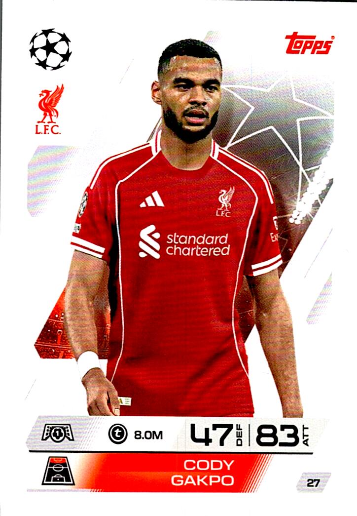 MATCH ATTAX CHAMPIONS LEAGUE 2025/2026 CODY GAKPO Nº27