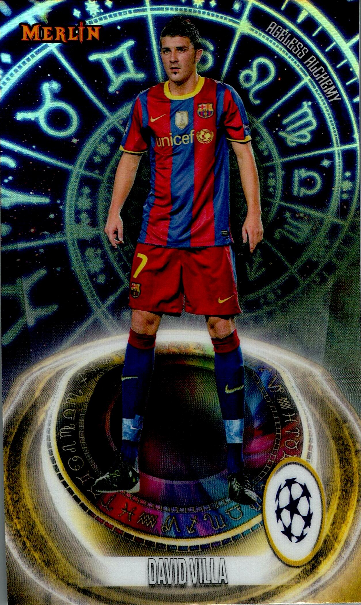 TOPPS MERLIN UCL 2023/2024 DAVID VILLA AGÉLESS ALCHEMY NºAA-14