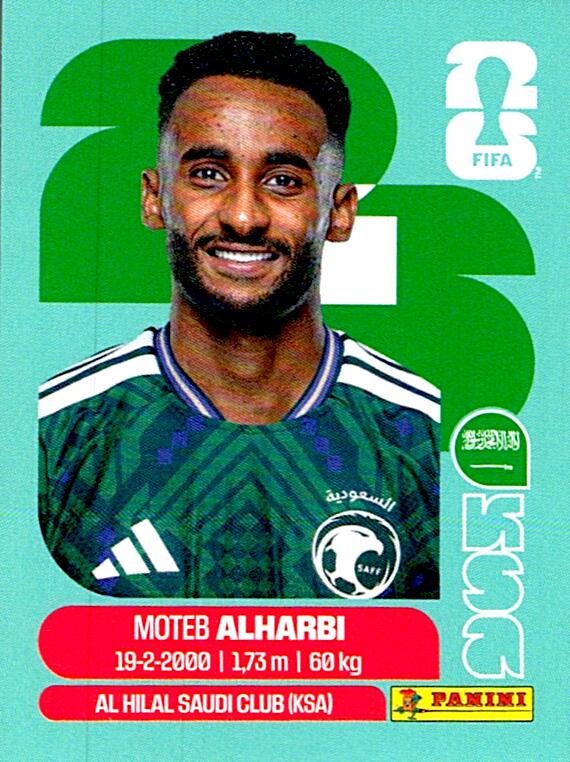 STICKERS FIFA WORLD CUP 2026 MOTEB ALHARBI NºKSA 7