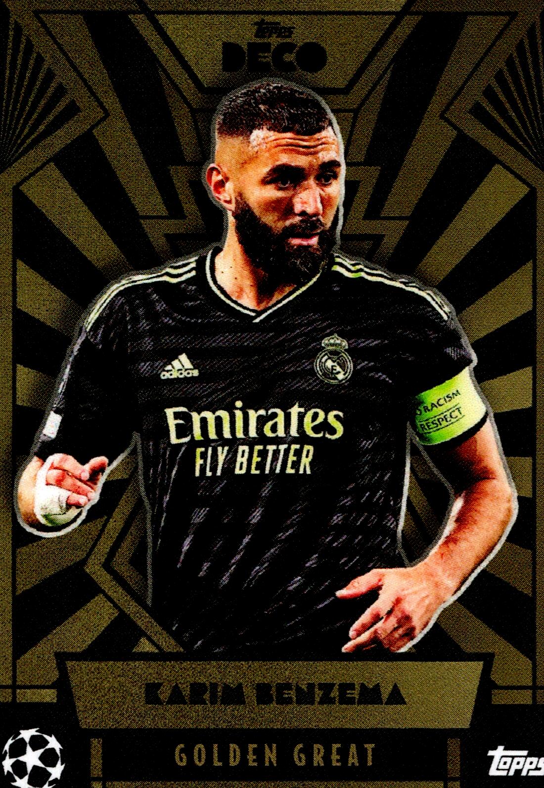 TOPPS DECO UCL 2021/2022 BENZEMA GOLDEN GREAT