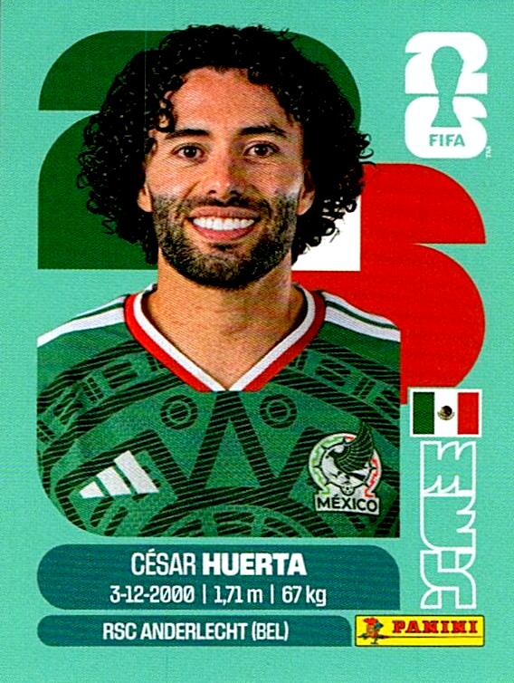STICKERS FIFA WORLD CUP 2026 CESAR HUERTA NºMEX 20