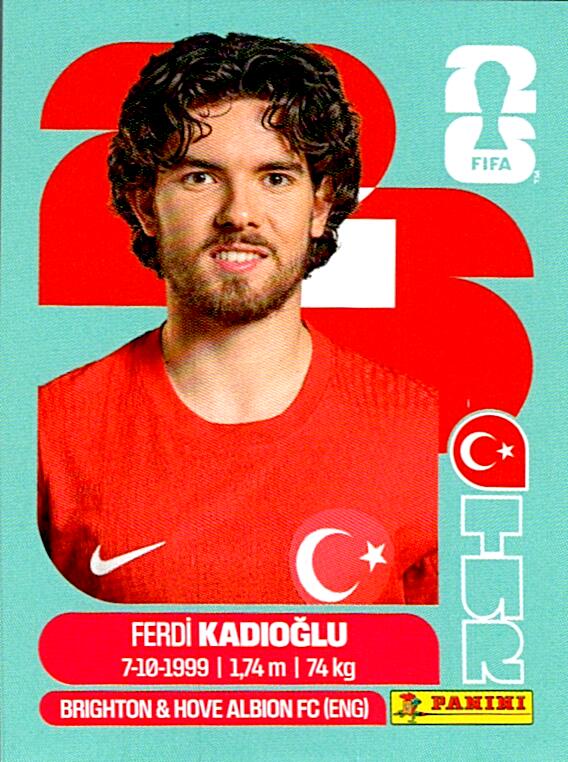 STICKERS FIFA WORLD CUP 2026 FERDI KADIOGLU NºTUR 8