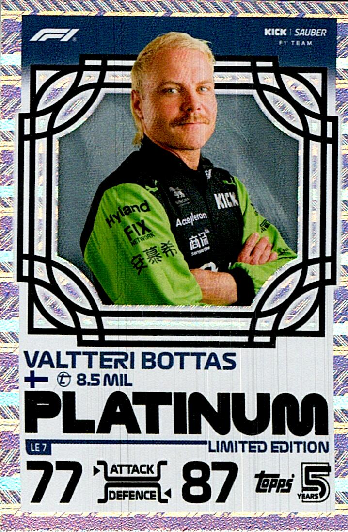 TOPPS TURBO ATTAX 2024 VALTTERI BOTTAS PLATINUM LE7