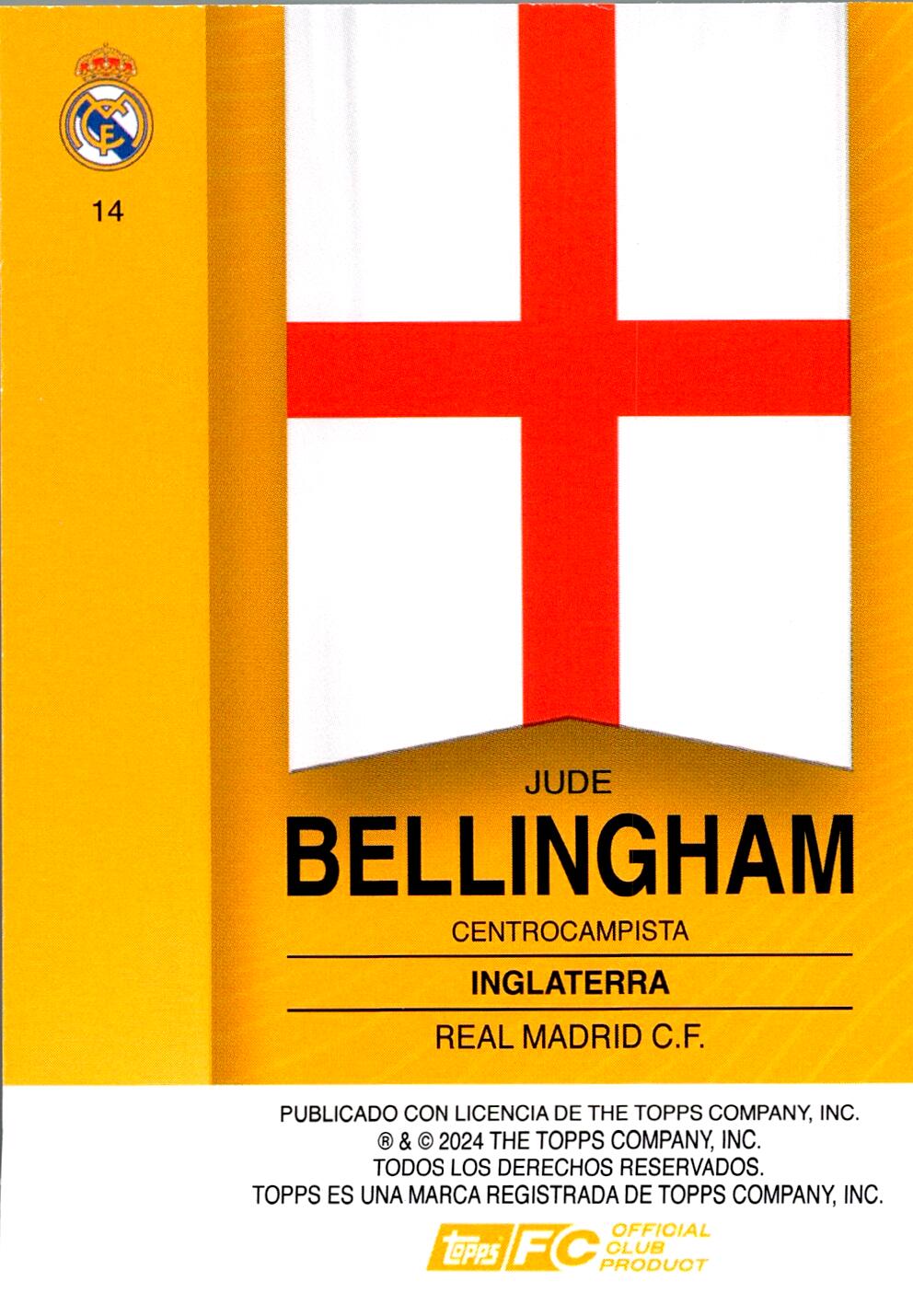 FAN SET REAL MADRID 2024/25 JUDE BELLINGHAM Nº14