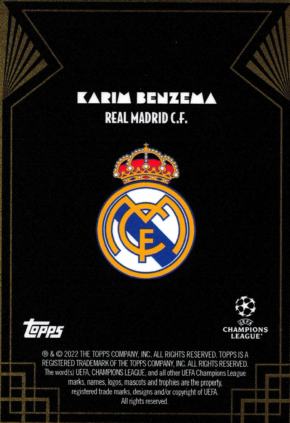 TOPPS DECO UCL 2021/2022 BENZEMA GOLDEN GREAT
