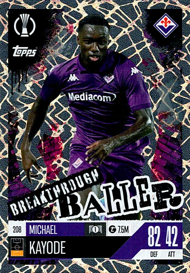 Match Attax Extra 2025 Michael Kayode Breakthrough Baller nº208
