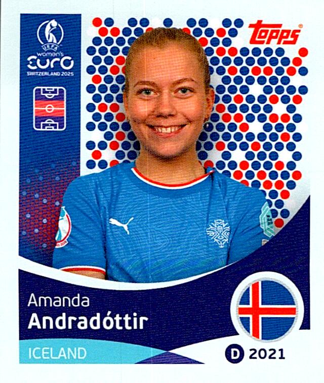 TOPPS WOMEN´S EURO SWITZERLAND 2025 AMANDA ANDRADÓTTIR Nº72
