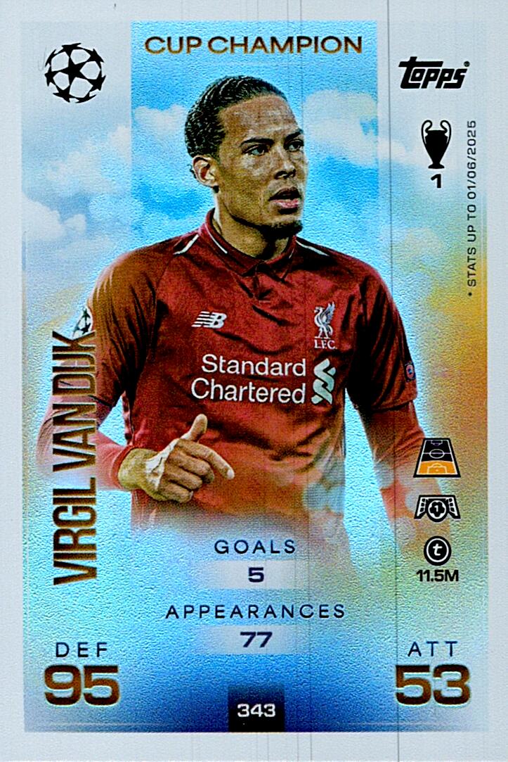 MATCH ATTAX CHAMPIONS LEAGUE 2025/2026 VAN DIJK CUP CHAMPION Nº343
