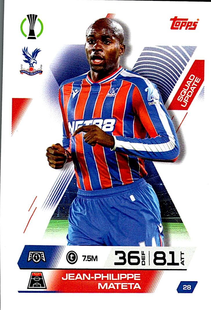 TOPPS MATCH ATTAX EXTRA 2025/26 JEAN-PHILIPPE MATETA Nº28
