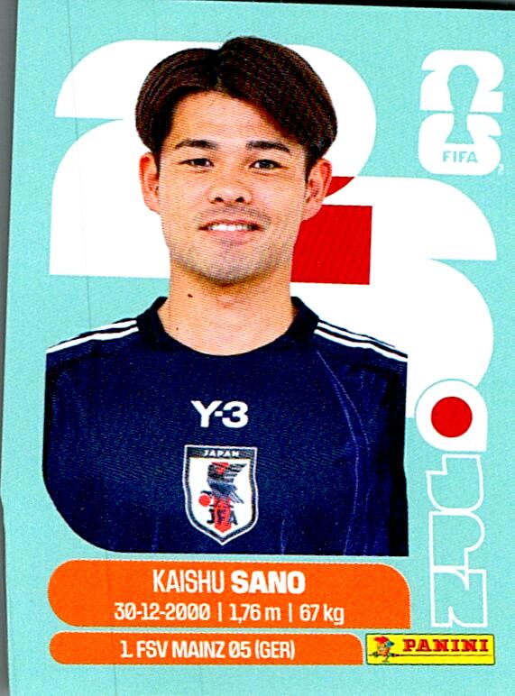 STICKERS FIFA WORLD CUP 2026 KAISHU SANO NºJPN 8