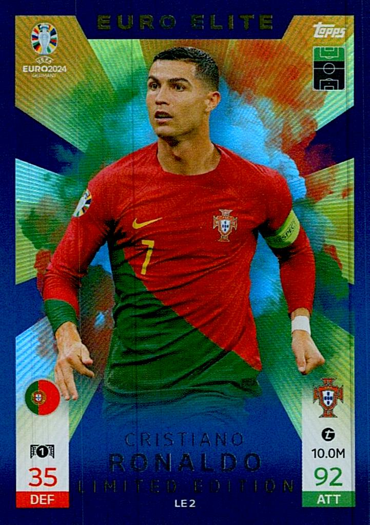 TOPPS MATCH ATTAX UEFA EURO 2024 CRISTIANO RONALDO LIMITED EDITION NºLE2