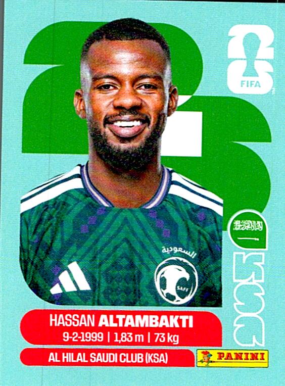 STICKERS FIFA WORLD CUP 2026 HASSAN ALTAMBAKTI NºKSA 8