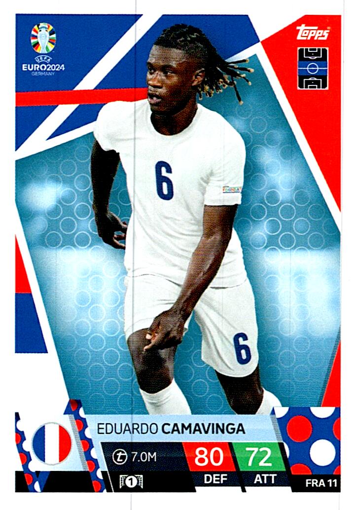 TOPPS MATCH ATTAX UEFA EURO 2024 EDUARDO CAMAVINGA FRANCIA NºFRA11