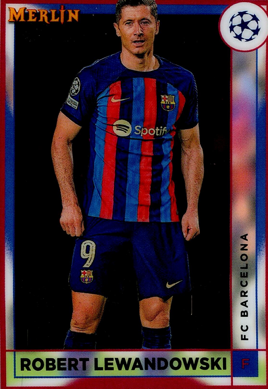 TOPPS MERLIN UCL 2022/2023 LEWANDOWSKI REFRACTOR Nº53