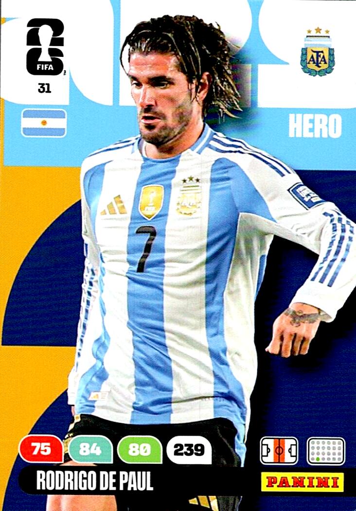 ADRENALYN WORLD CUP 2026 RODRIGO DE PAUL ARGENTINA Nº31