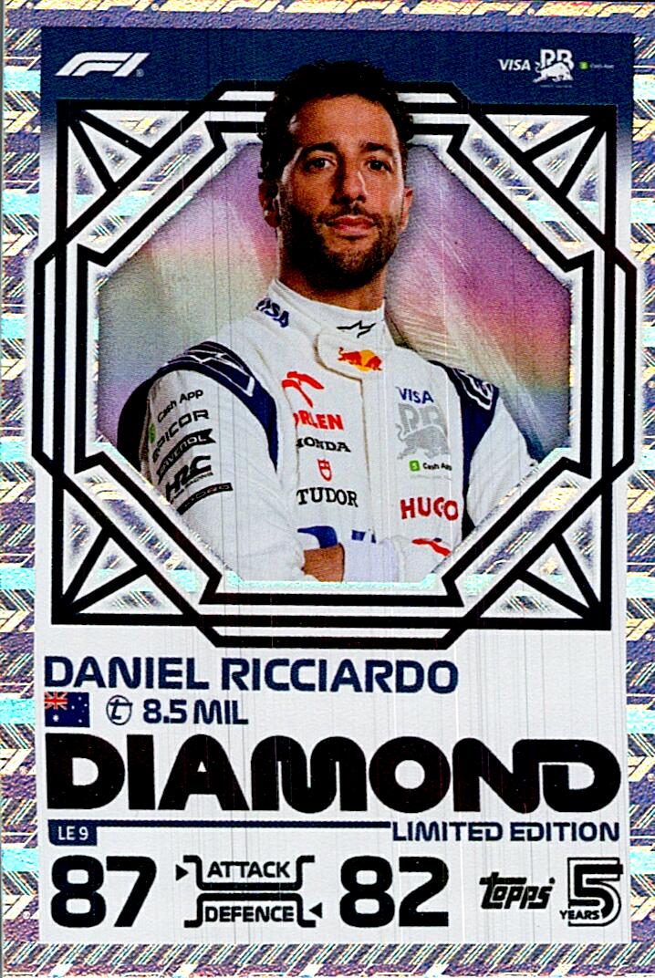 TOPPS TURBO ATTAX 2024 DANIEL RICCIARDO DIAMOND LE9