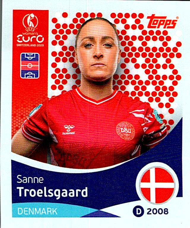 TOPPS WOMEN´S EURO SWITZERLAND 2025 SANNE TROELSGAARD Nº217