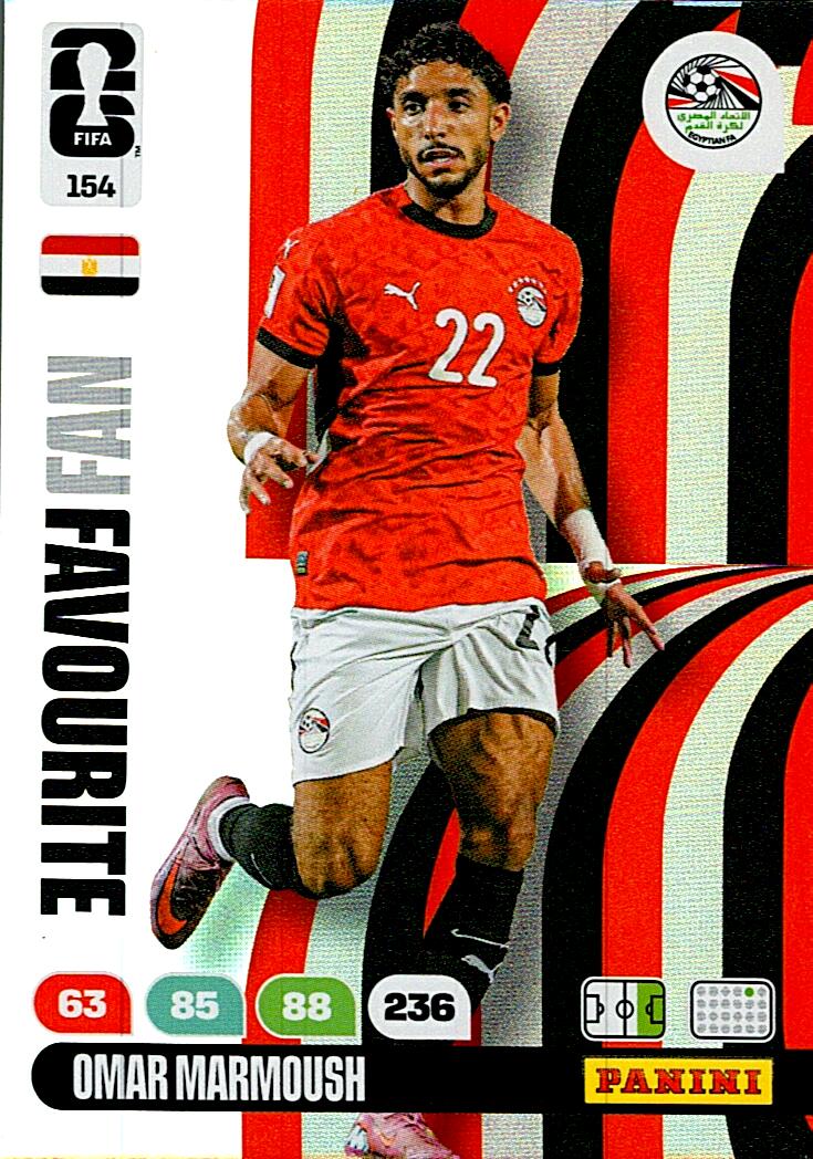 ADRENALYN WORLD CUP 2026 OMAR MARMOUSH EGYPT FANS FAVOURITE Nº154