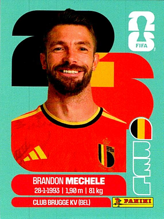 STICKERS FIFA WORLD CUP 2026 BRANDON MECHELE NºBEL 6