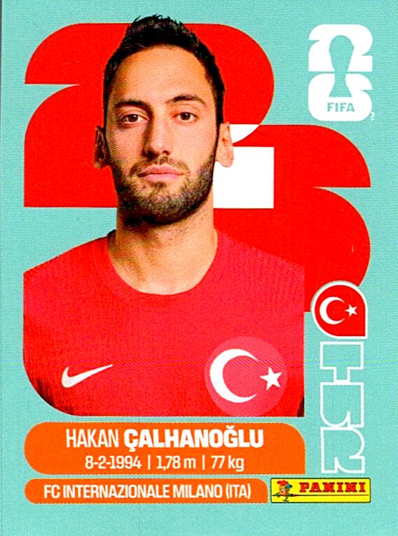 STICKERS FIFA WORLD CUP 2026 HAKAN CALHANOGLU NºTUR 11