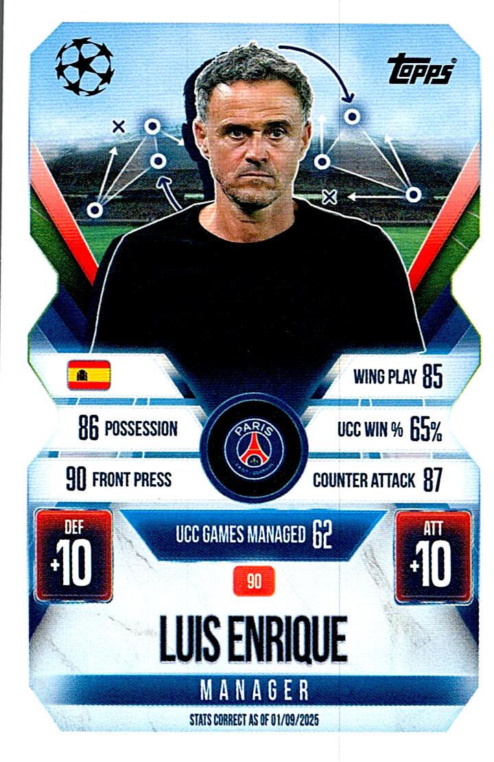 TOPPS MATCH ATTAX EXTRA 2025/26 LUIS ENRIQUE Nº90