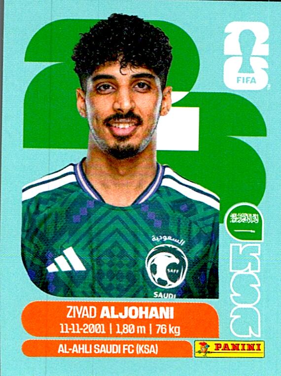 STICKERS FIFA WORLD CUP 2026 ZIYAD ALJOHANI NºKSA 10
