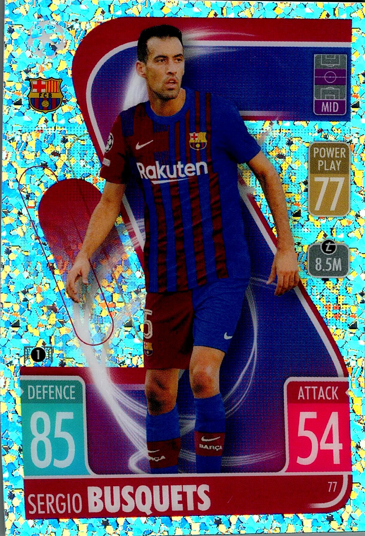 TOPPS MATCH ATTAX 2021/2022 SERGIO BUSQUETS REFRACTOR Nº77