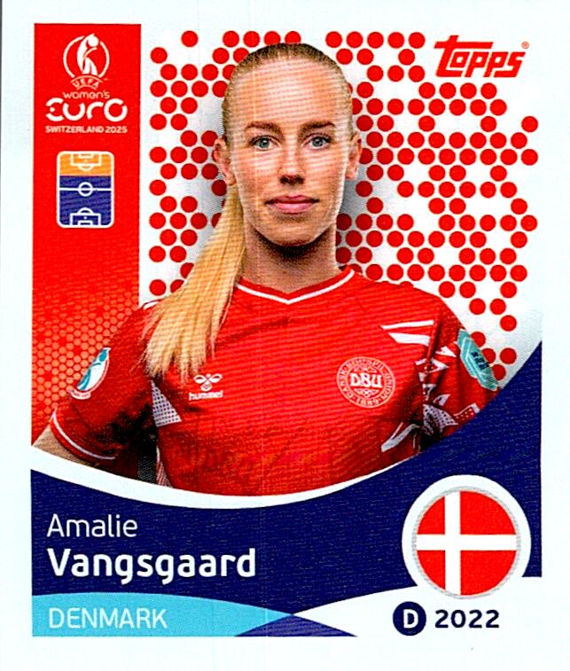 TOPPS WOMEN´S EURO SWITZERLAND 2025 AMALIE VANGSGAARD Nº218