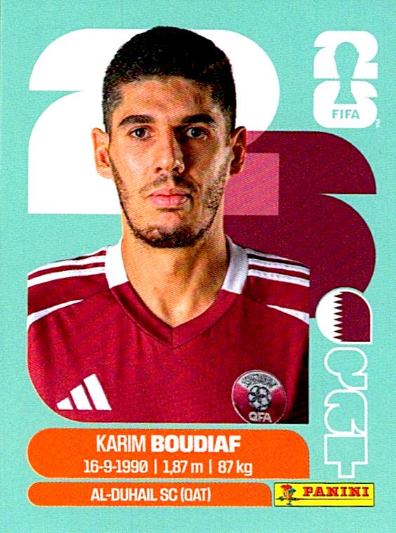 STICKERS FIFA WORLD CUP 2026 KARIM BOUDIAF NºQAT 10