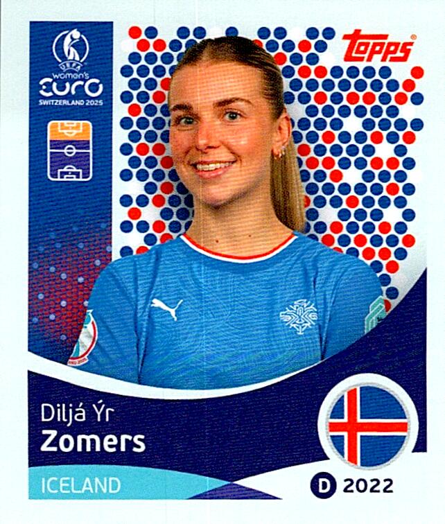TOPPS WOMEN´S EURO SWITZERLAND 2025 DILJÁ ÝR ZOMERS Nº75