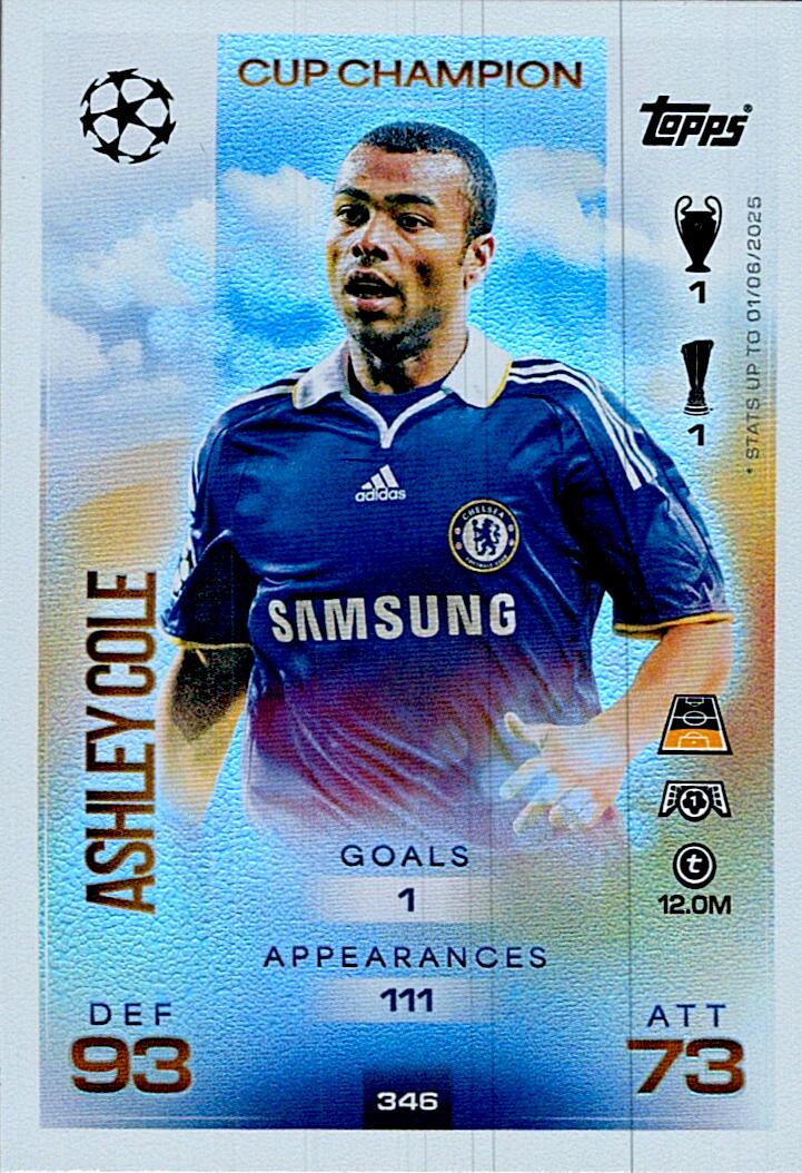 MATCH ATTAX CHAMPIONS LEAGUE 2025/2026 ASHLEY COLE CUP CHAMPION Nº346
