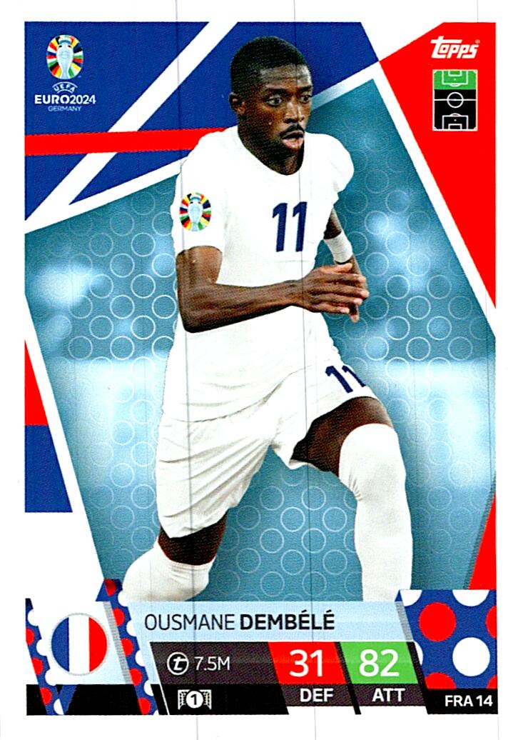 TOPPS MATCH ATTAX UEFA EURO 2024 OUSMANE DEMBELE FRANCIA NºFRA14