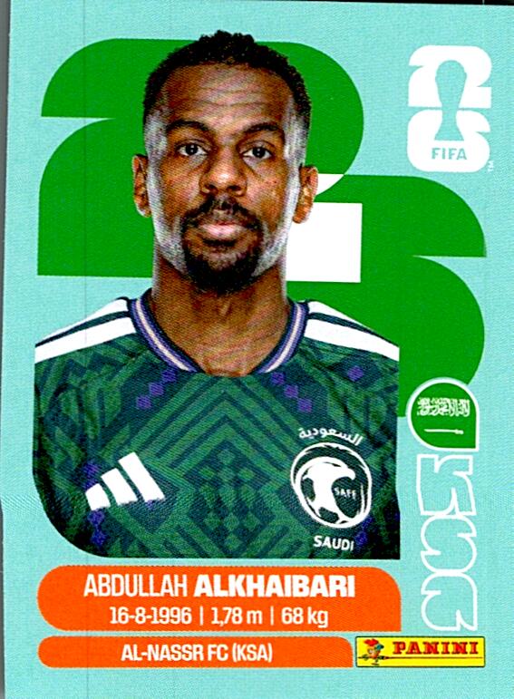 STICKERS FIFA WORLD CUP 2026 ABDULLAH ALKHAIBARI NºKSA 11