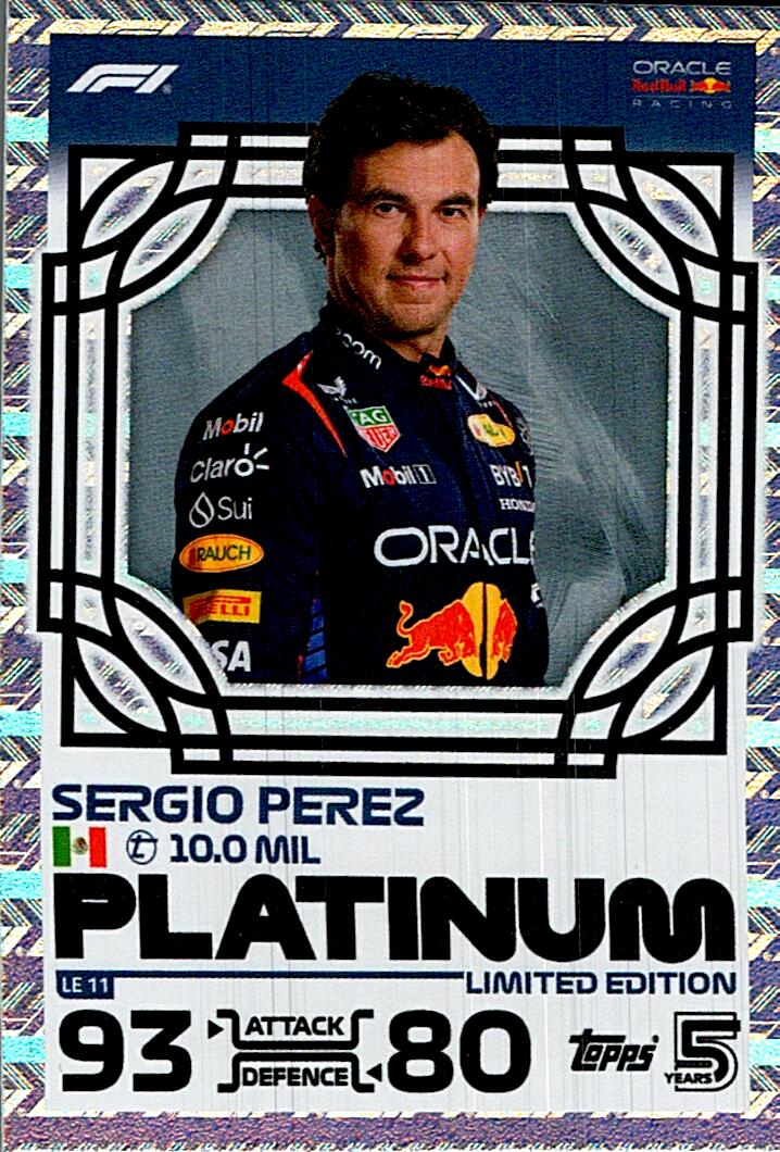 TOPPS TURBO ATTAX 2024 SERGIO PEREZ PLATINUM LE11