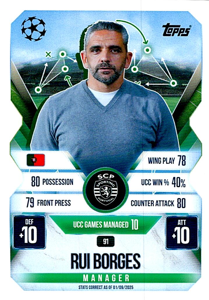 TOPPS MATCH ATTAX EXTRA 2025/26 RUI BORGES Nº91