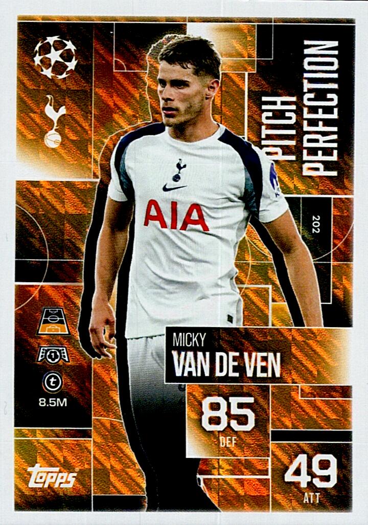 TOPPS MATCH ATTAX EXTRA 2025/26 MICKY VAN DE VEN PITCH PERFECTION Nº202