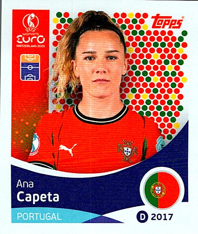 TOPPS WOMEN´S EURO SWITZERLAND 2025 ANA CAPETA Nº123