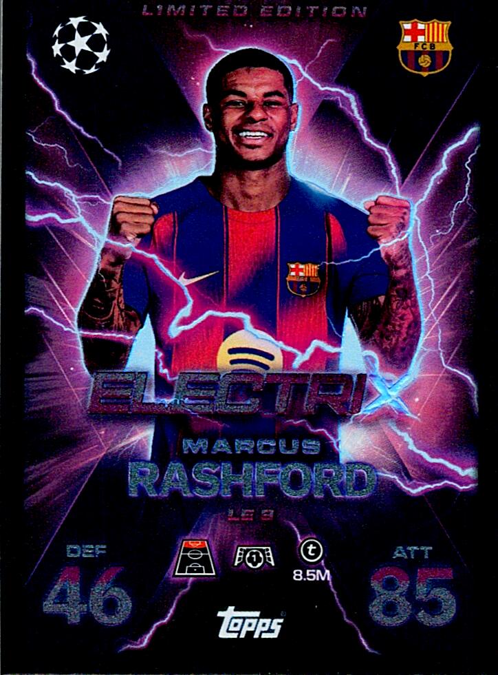 TOPPS MATCH ATTAX EXTRA 2025/26 MARCUS RASHFORD LIMITED EDITION NºLE9